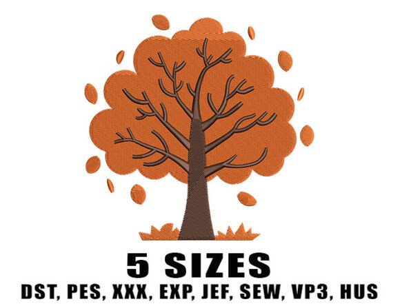 Autumn Tree Embroidery Design