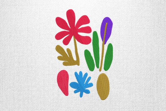 Colorful Floral Embroidery Art Design