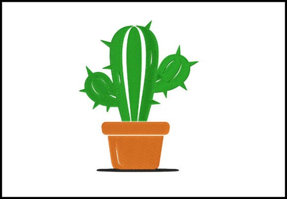 Cute Cactus Embroidery Design