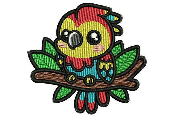 Cute Parrot Embroidery Design