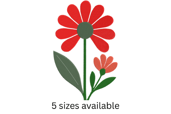 Double Daisy Flower Embroidery Design