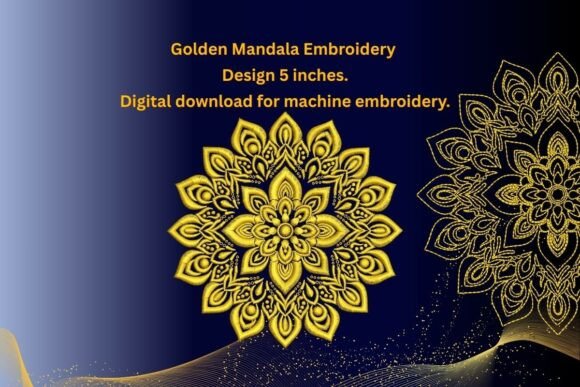 Golden Mandala Embroidery Design