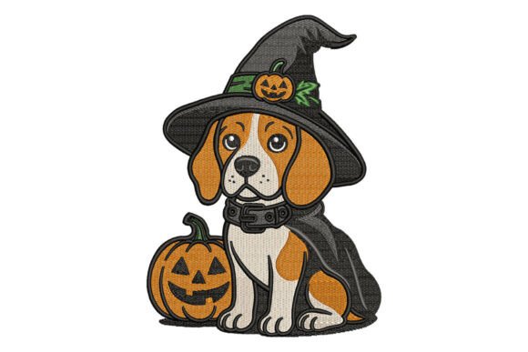 Halloween Beagle Dog Embroidery Design