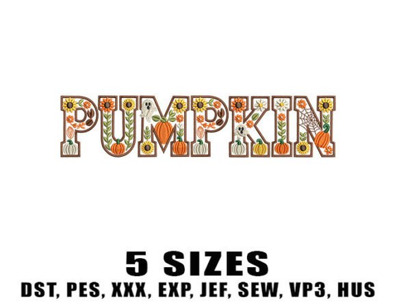 Halloween Fall Harvest Embroidery Design
