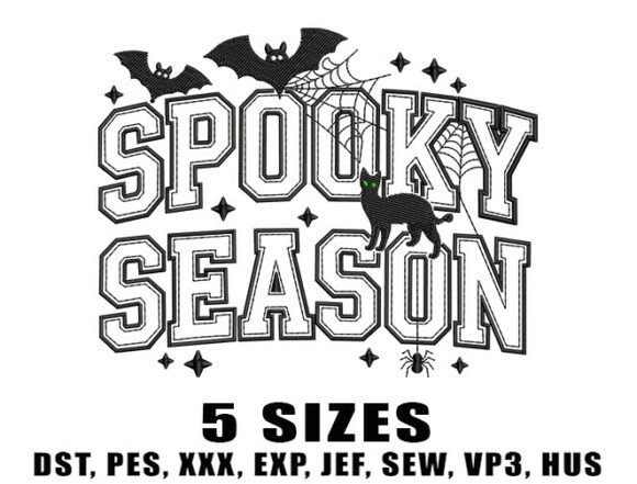 Halloween Spider Bat Embroidery Designs