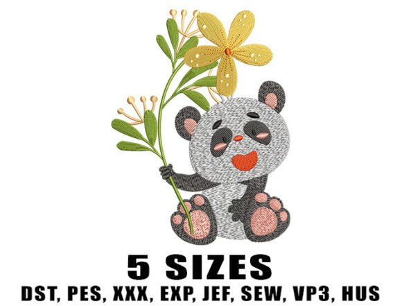 Panda Lover Embroidery Design