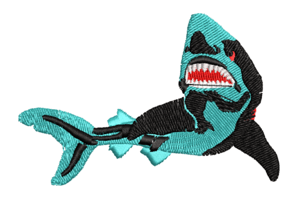 Scary Shark Embroidery Design
