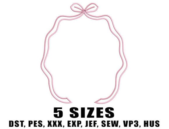 Single Top Bow Frame Embroidery Design