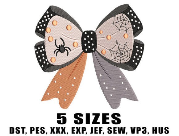 Spider Dot Bow Embroidery Design