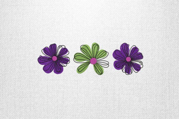 Triple Flower Machine Embroidery Design