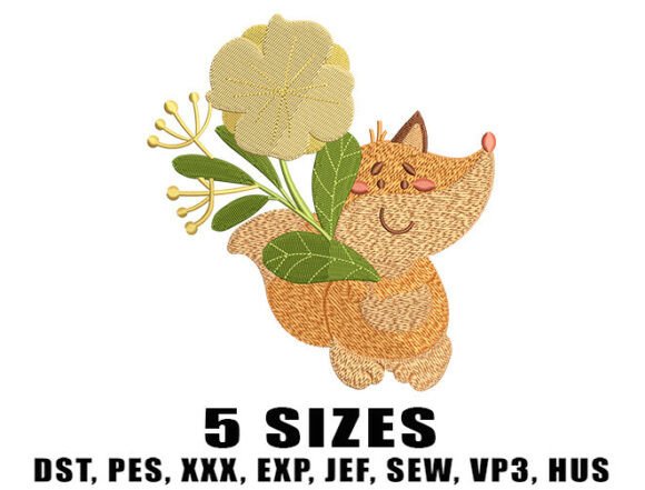 Woodland Fox Embroidery Design